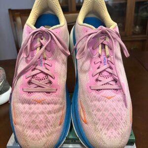 Hoka Shoes - Womens Clifton 9 Pink Running Sneakers - Size 11B